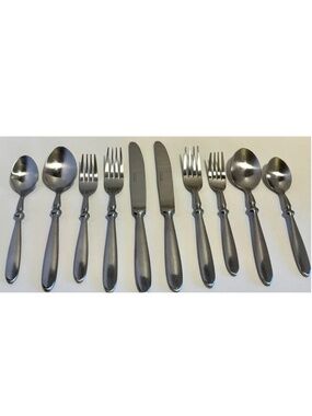 Hampton BISTRO (10pc) 2 Place Settings - 18/0 Stainless Satin Knob on Heel Retro